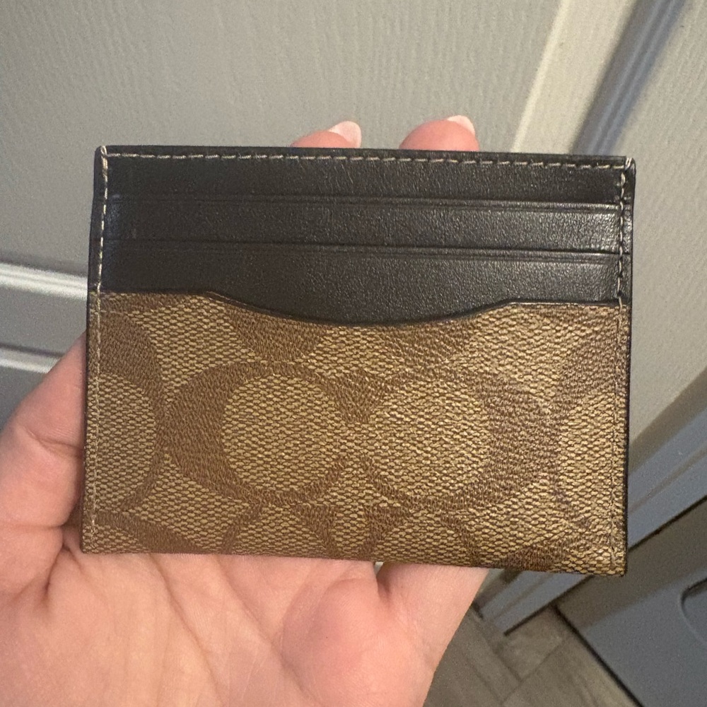 Coach Tan and Black Card Holder